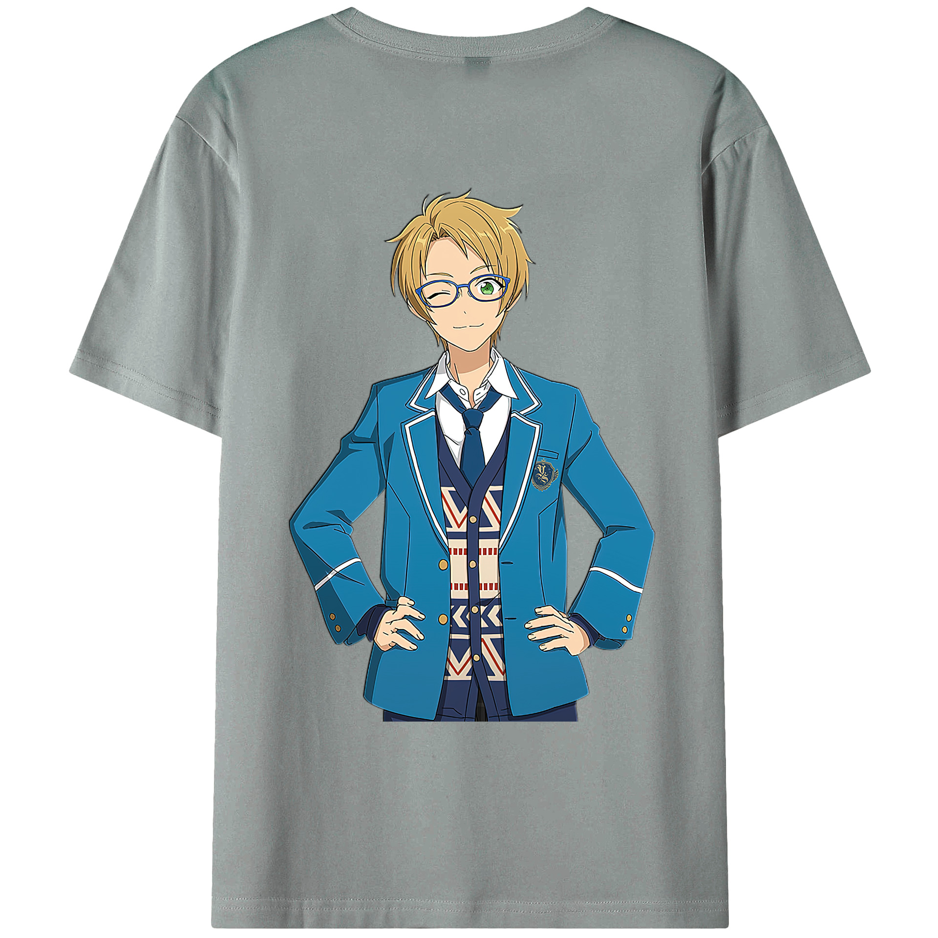 （画像用） あんさんぶるスターズ! Ensemble Stars 綿100％ メンズ半袖Tシャツ（バックプリント） 通気性